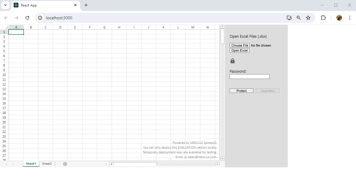 Create a React Spreadsheet app - Import and Export .xlsx