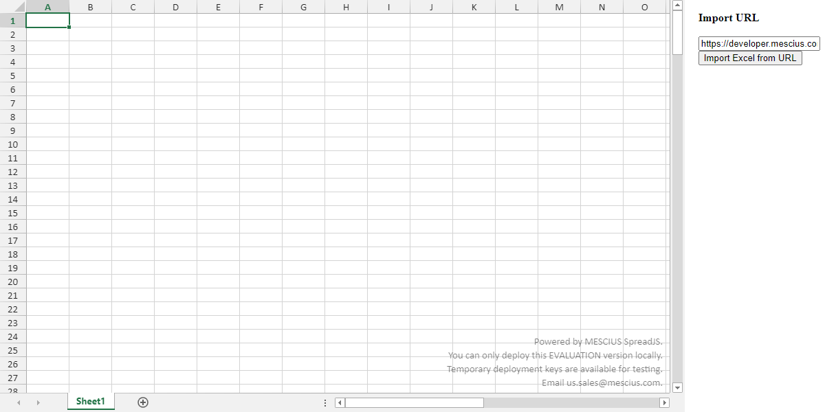JavaScript spreadsheet UI component