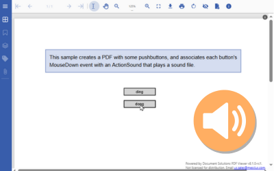 Set an Action Sound to Button Events in PDFs using C# .NET PDF API
